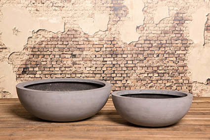 [2520003] FIBER FOOTLESS BOWL LOW GREY (40x18)