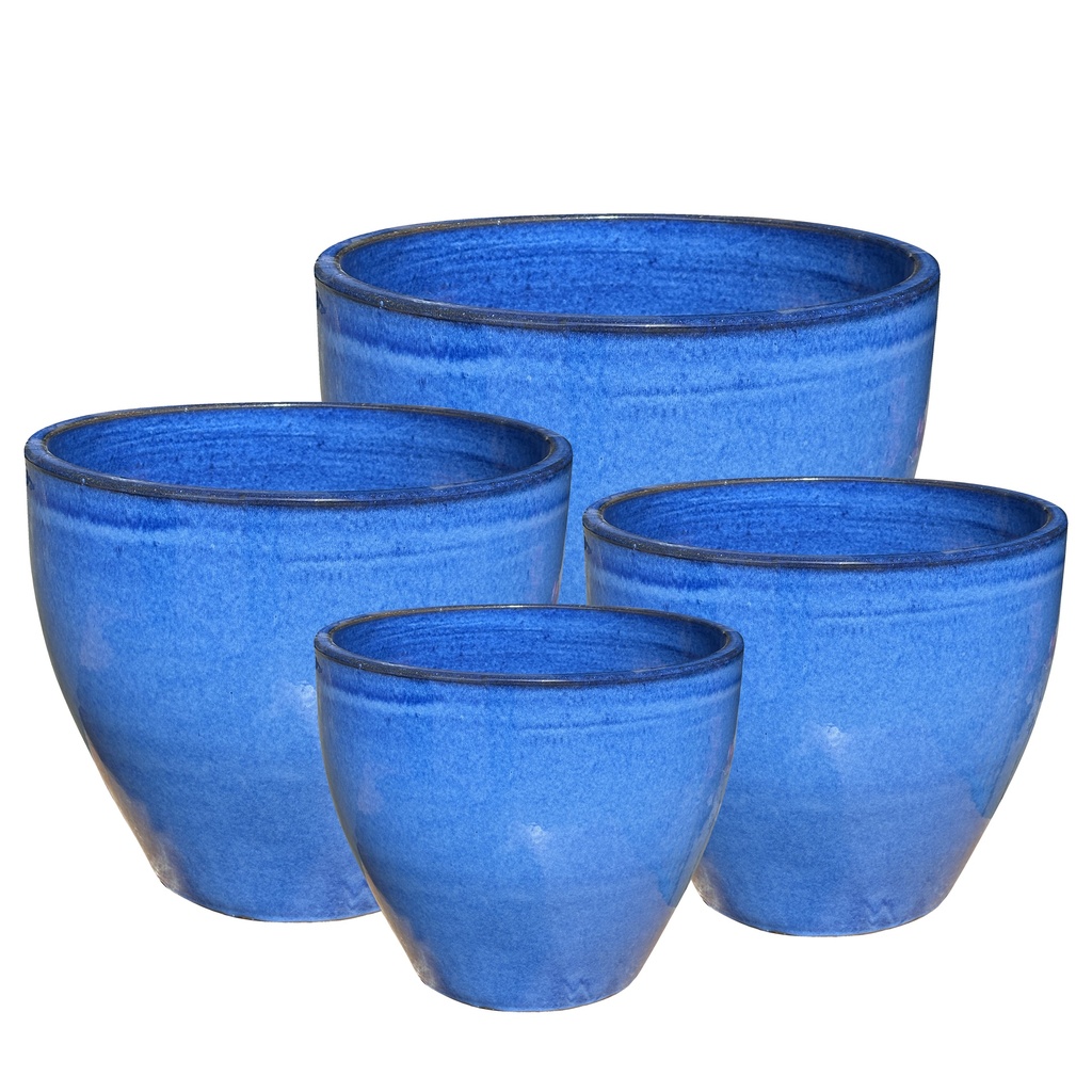 [34OLBL4] MALAY OLIVE POT BLUE (25 x h21cm)