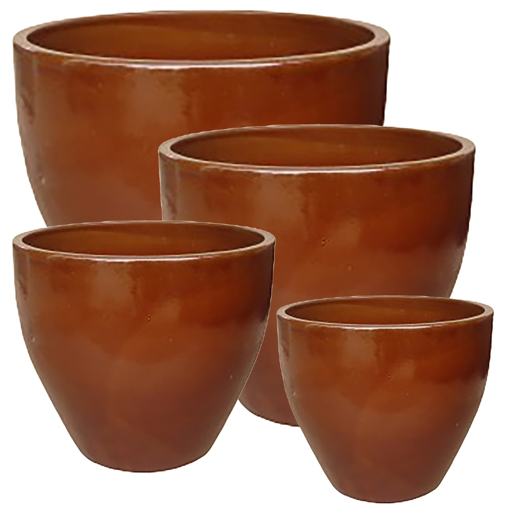 [34OLBR4] MALAY OLIVE POT ANTRA BROWN RED (25 x h21cm)