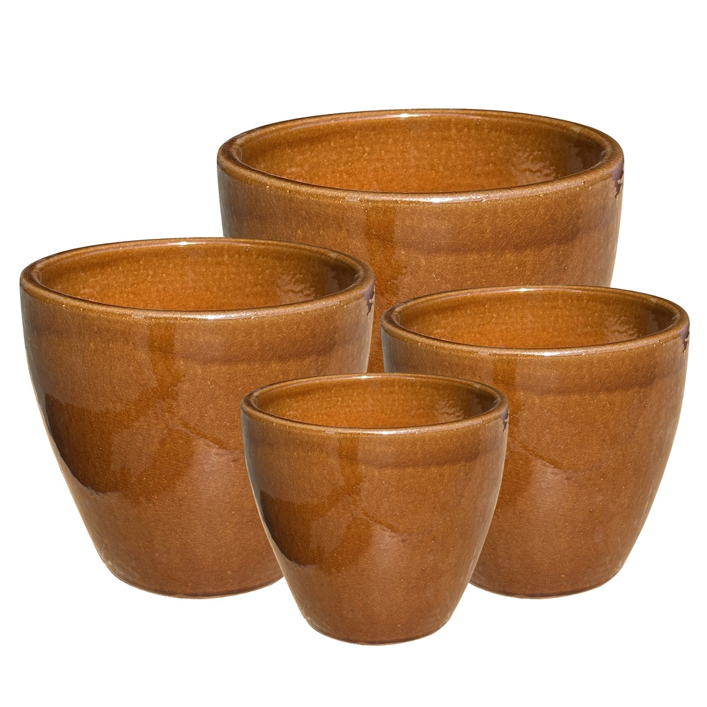 [34OLCO4] MALAY OLIVE POT COGNAC (25 x h21cm)