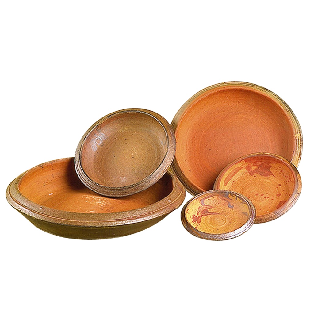 [35TSC1] SALT GLAZED SAUCER ROUND BROWN (diam 46cm)