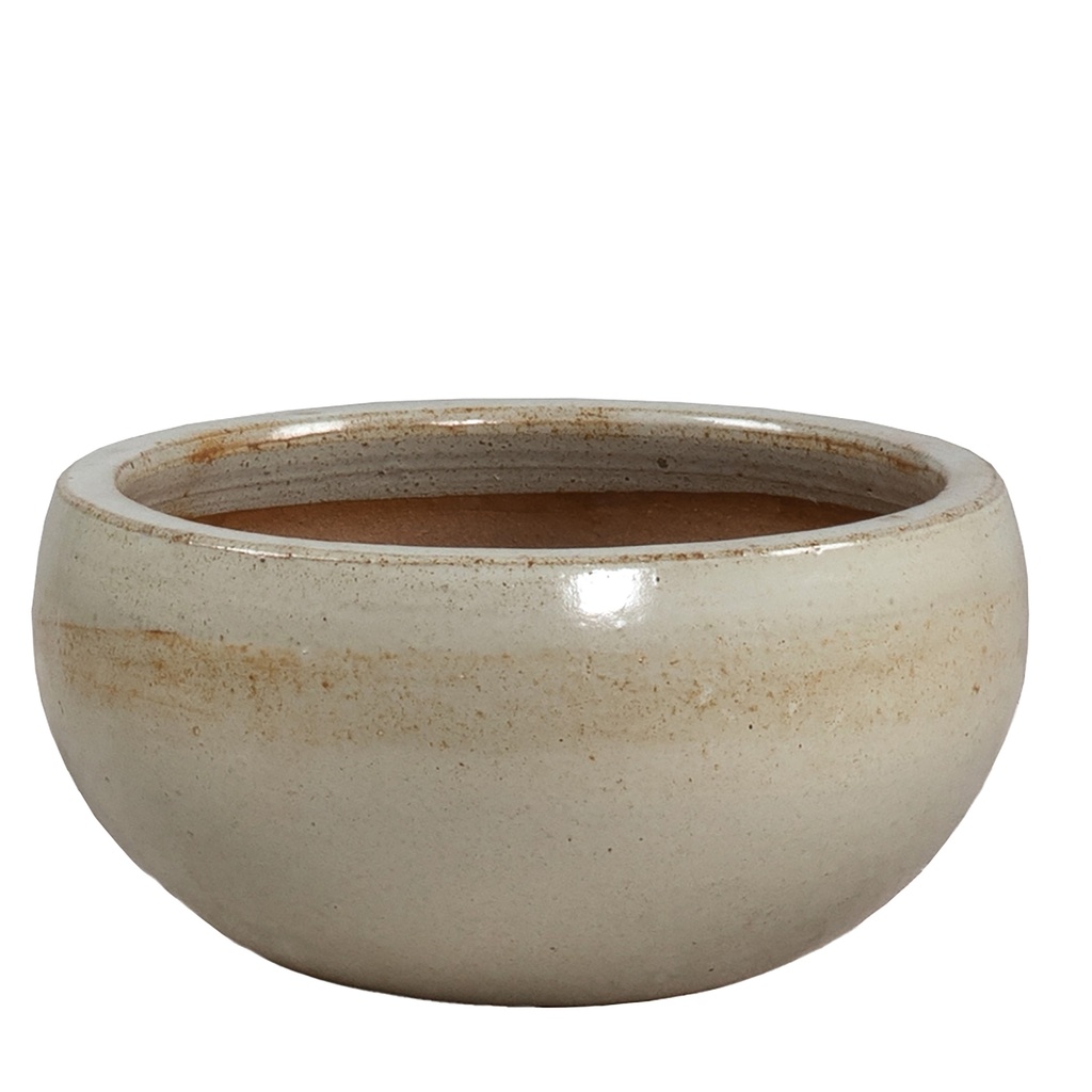 [39GCCAW] GLAZED BOWL ROUND ANWHITE / WHITE (22 x h11cm)