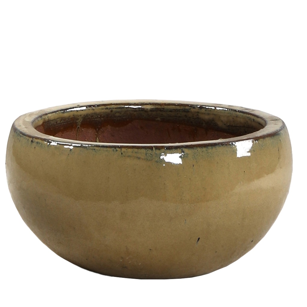 [39GCCBE] GLAZED BOWL ROUND BEIGE (22 x h11cm)