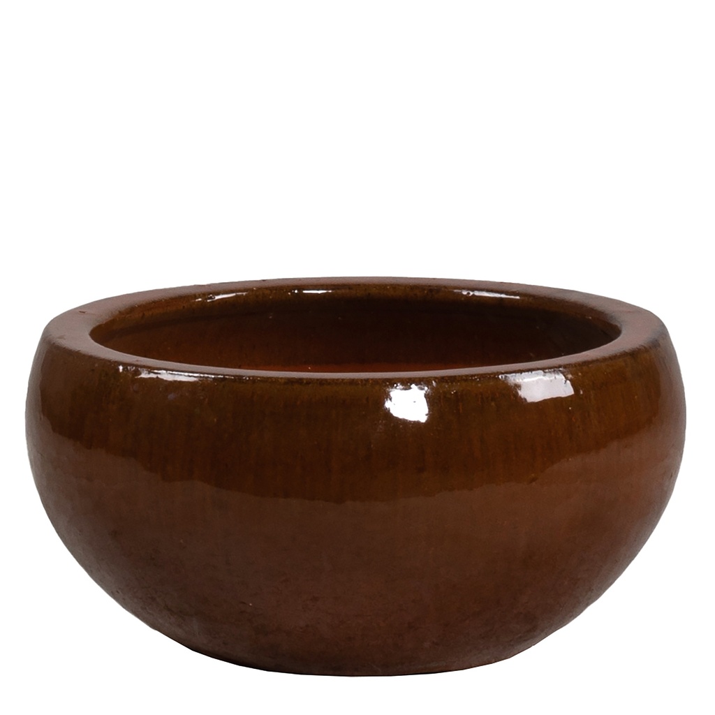 [39GCCRU] GLAZED BOWL ROUND RUST (22 x h11cm)