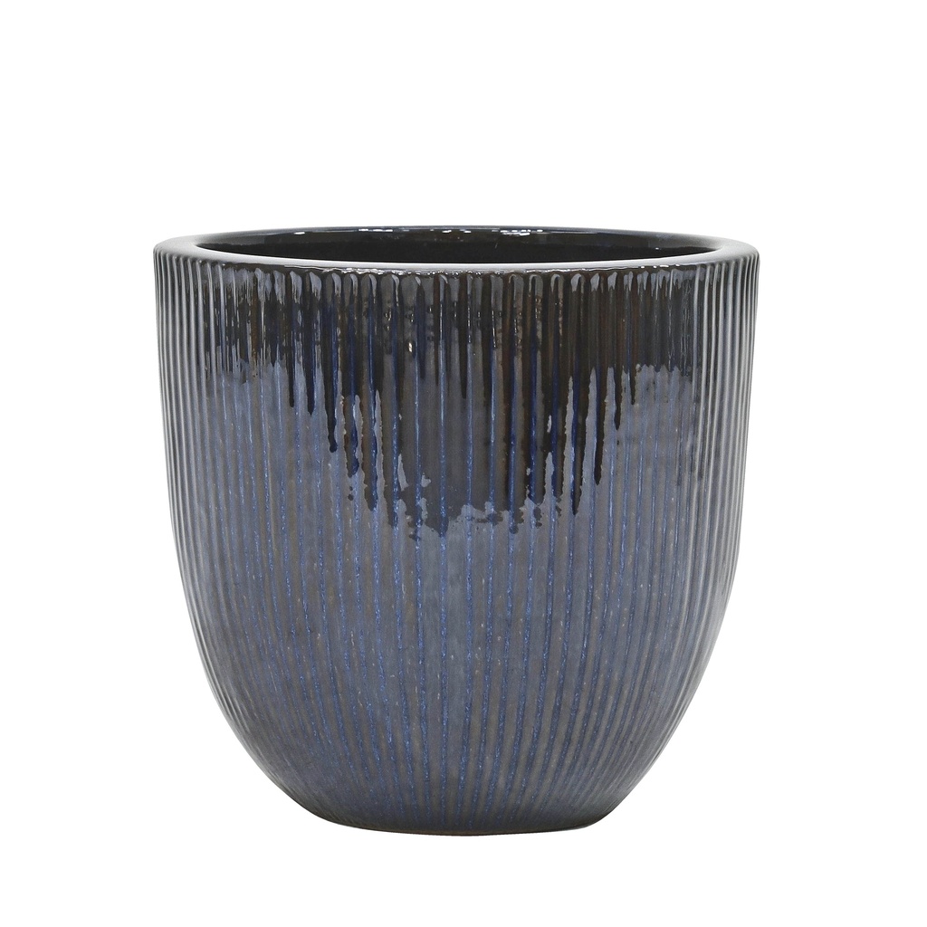 [42ERBLU] GLAZED ROUND POT BLUE (33 x h33.5cm)