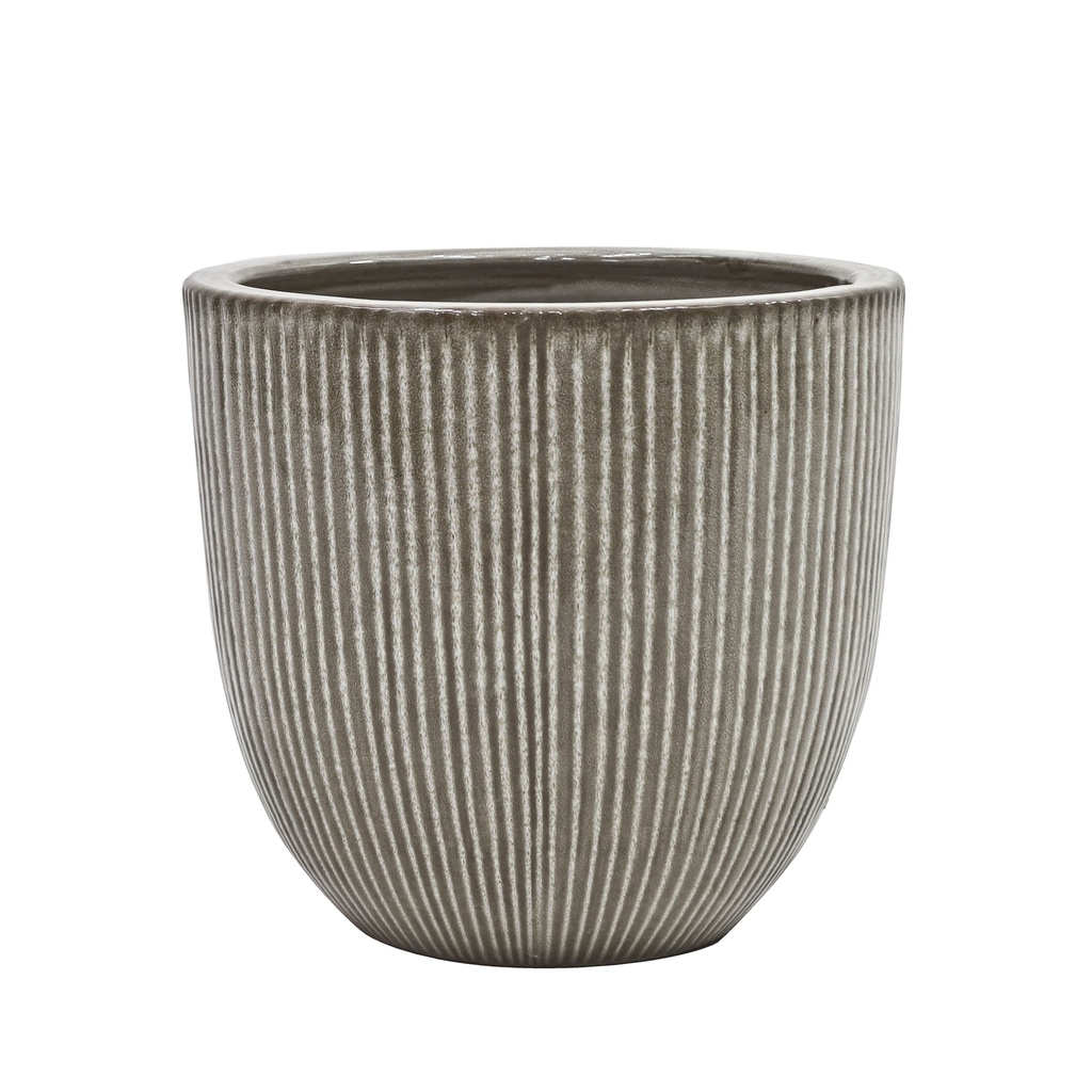 [42ERGSG] GLAZED ROUND POT GREY (40 x h37cm)