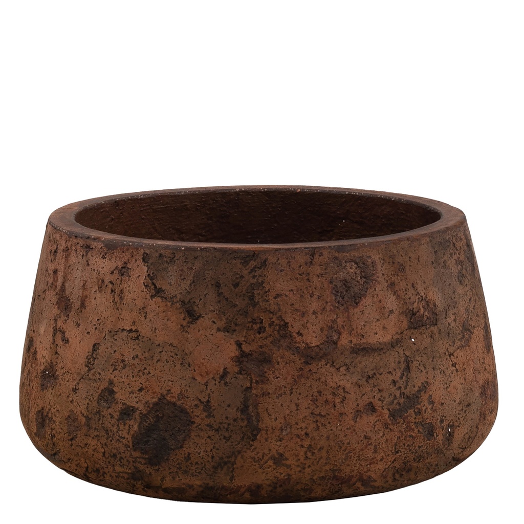 [68CLCRU] NEW CEMENT LOW ROUND C-B/RUST (32 x h16cm)