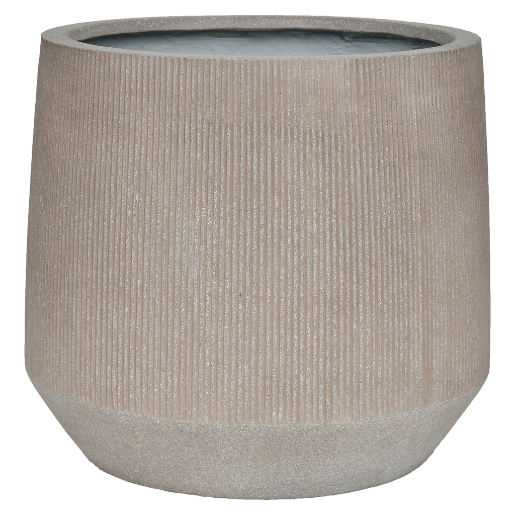 [A66HVSB] FICONSTONE ROUND VERTICAL STRIPES BROWN STONE (31.5 x h28cm)