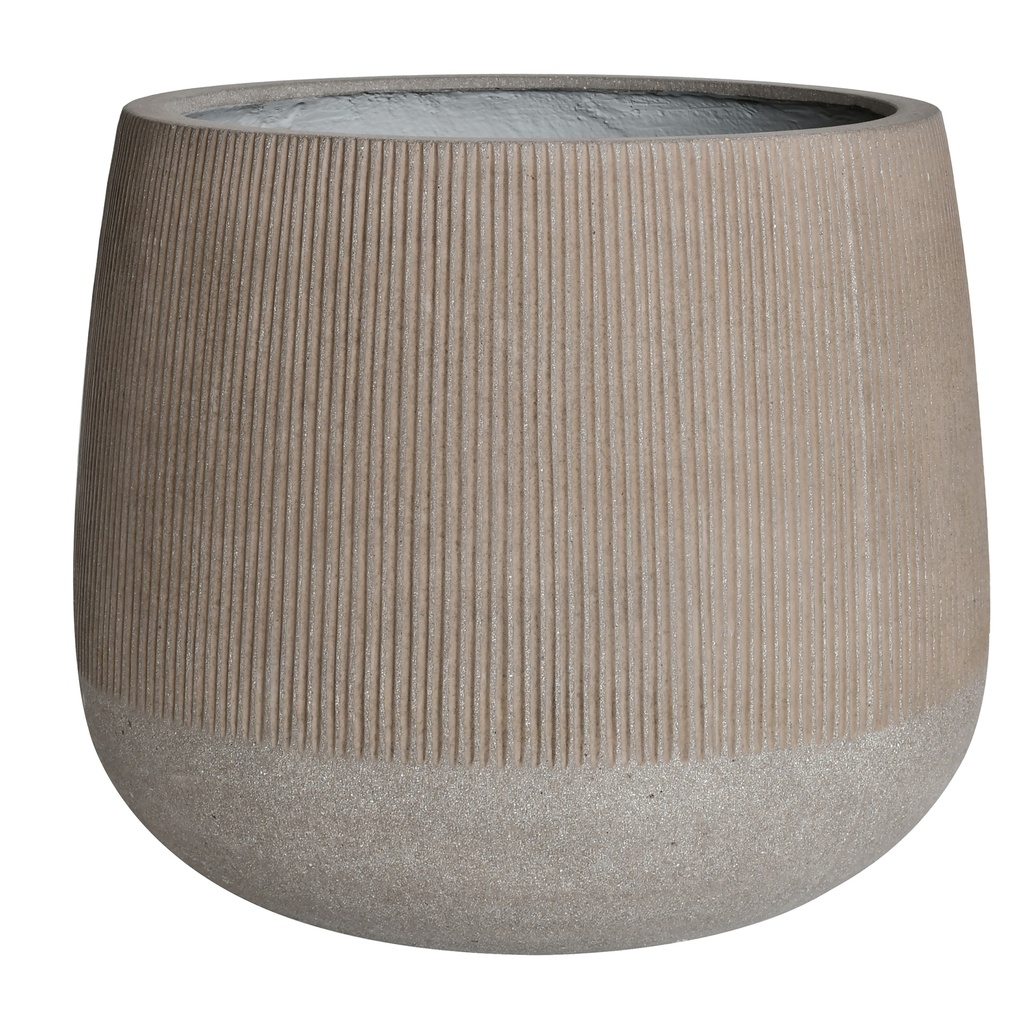 [A66RVSB] FICONSTONE ROUND VERTICAL STRIPES BROWN STONE (28.5 x h26cm)