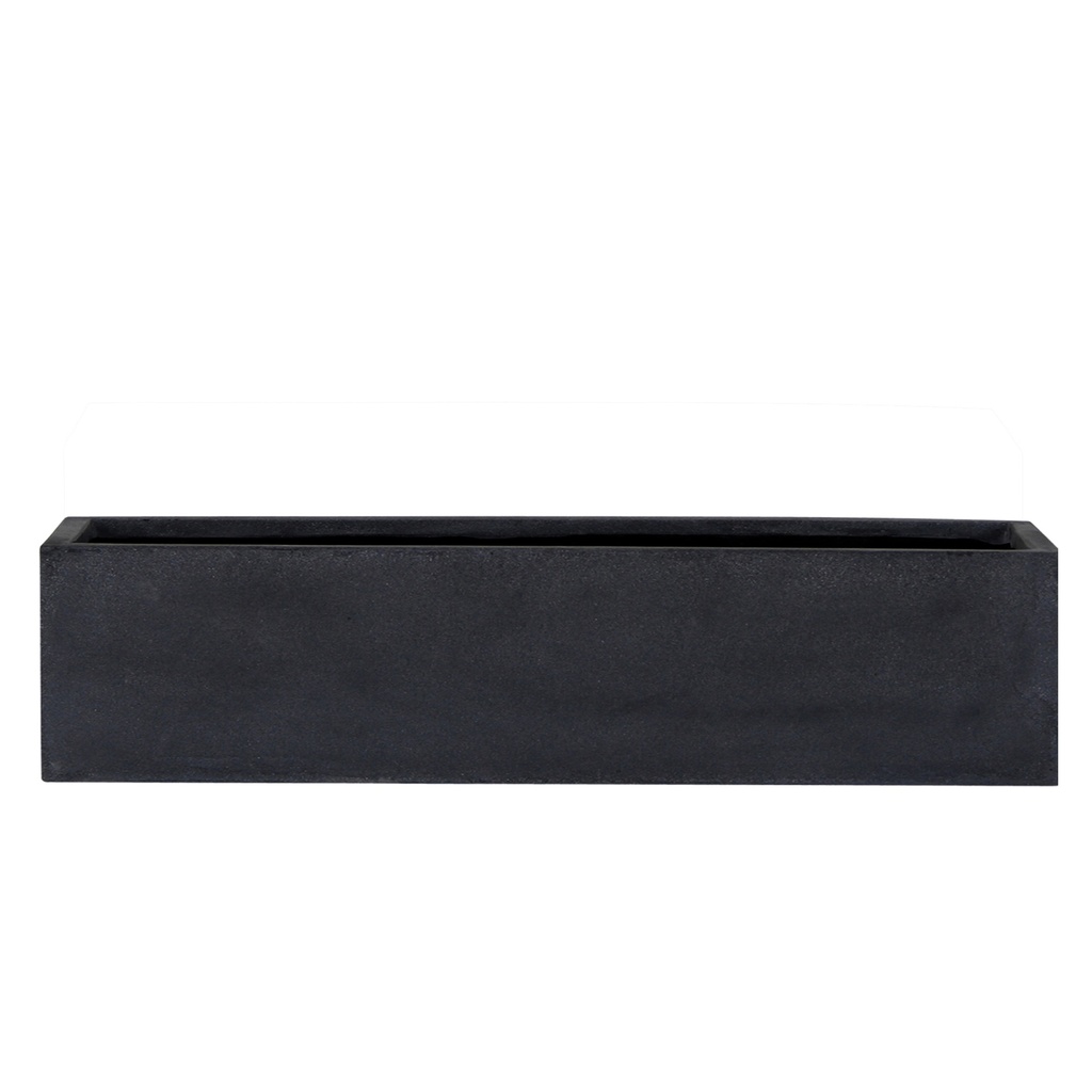 [A85BBPB] LONG FLOWER BOX PLAIN NATURAL BLACK (l100 x 18 h25)
