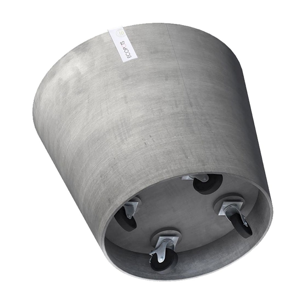 [ECARGWI] ECOPOTS AMSTERDAM ROND GREY SUR ROUES (60x56cm)