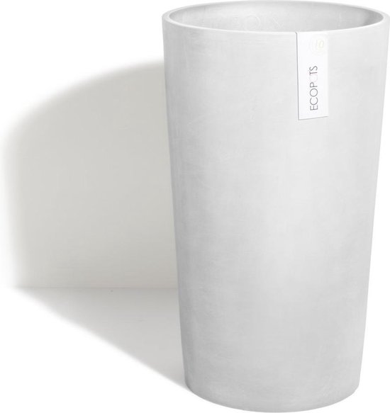 ECOPOTS AMSTERDAM ROND HOOG WHITE GREY