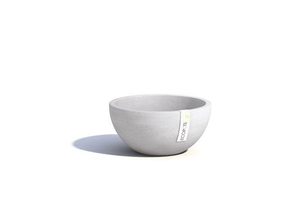[ECBRBWG] ECOPOTS BRUSSELS RONDE BOWL WHITE GREY (30x14cm)