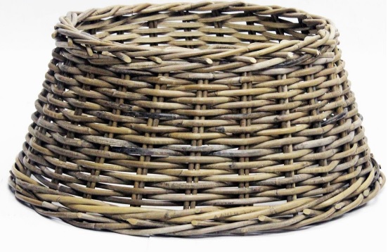 [KEBHRGR] CACHE-PIED POUR SAPIN DE NOËL ROTAN GRIS (diam 60cm h 26cm)