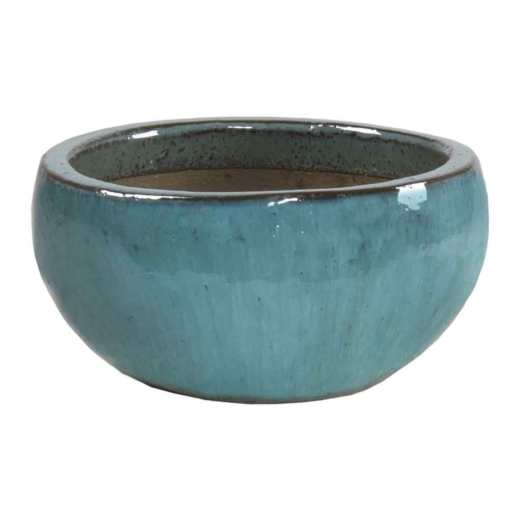 GLAZED ROUND BOWL OCEAN BLUE