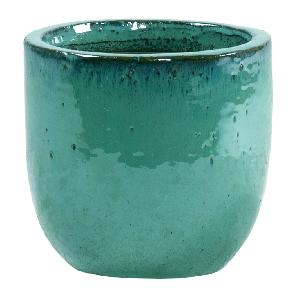 GLAZED EGGPOT OCEAN BLUE