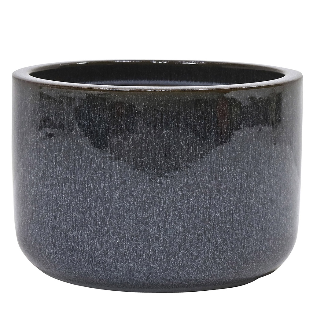 GLAZED CYLINDER LOW SMOKED BLACK