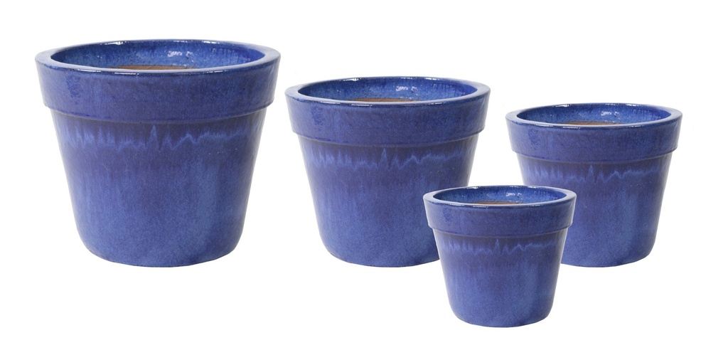 GLAZED BASIC POT FALLING BLUE