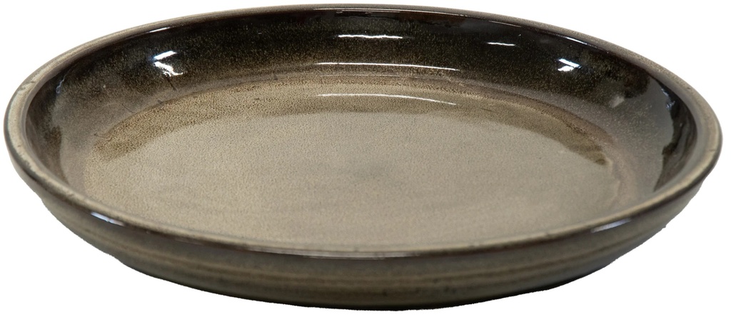 GLAZED SAUCER FALLING BROWN